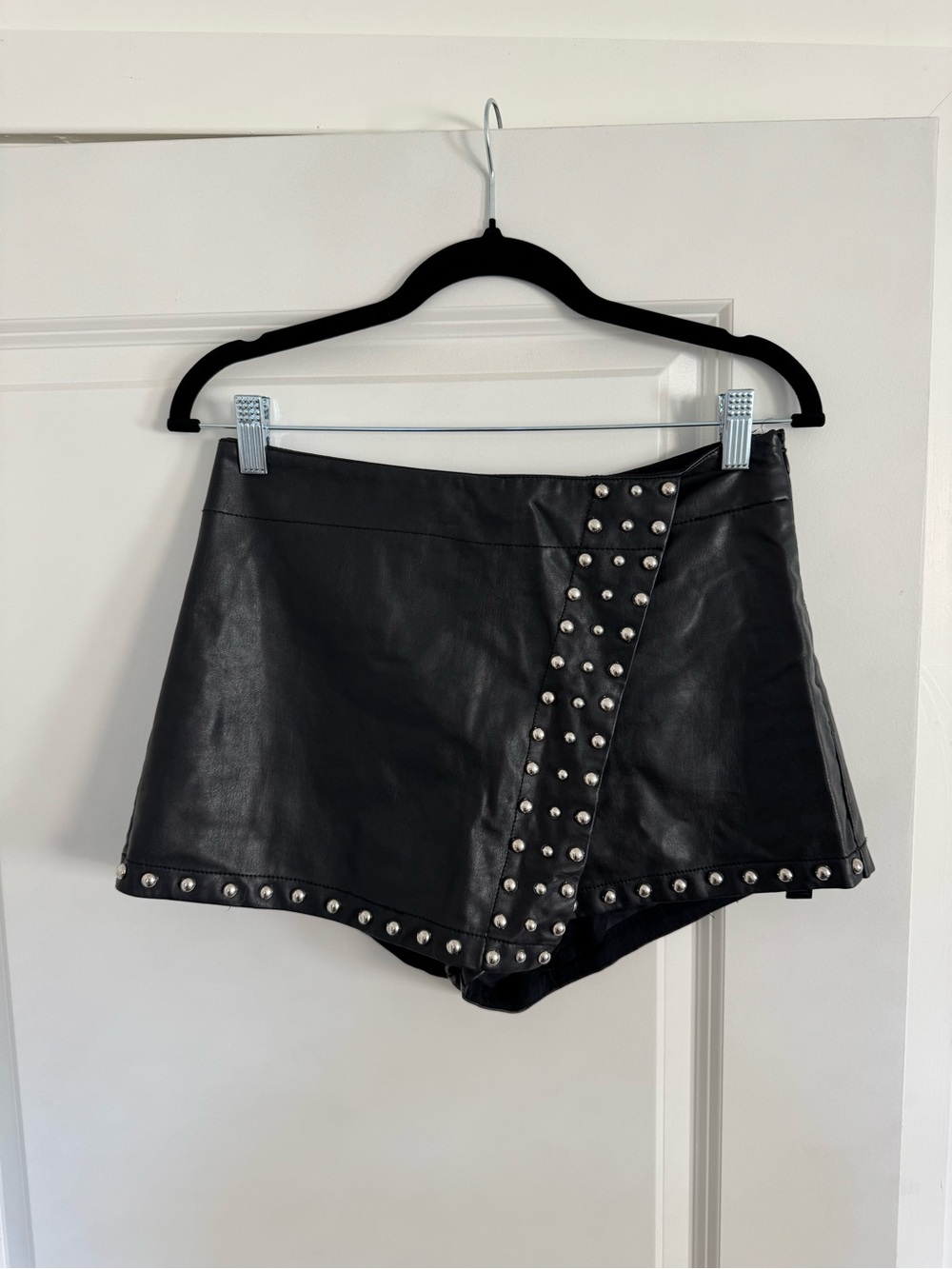 Free People Studded Emmy Black Faux Leather Women’s Shorts